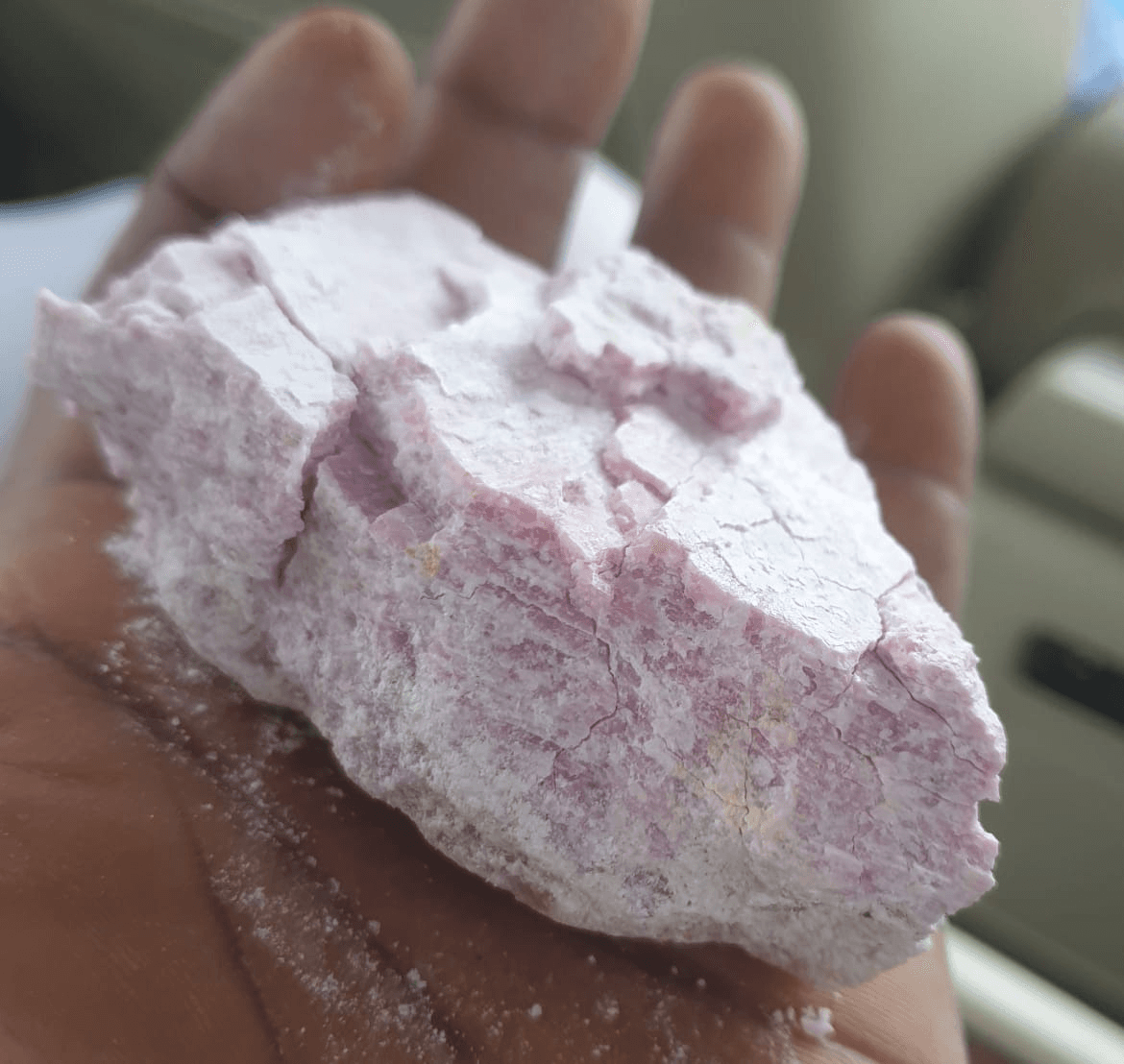 Raw lepidolite mineral ore sample